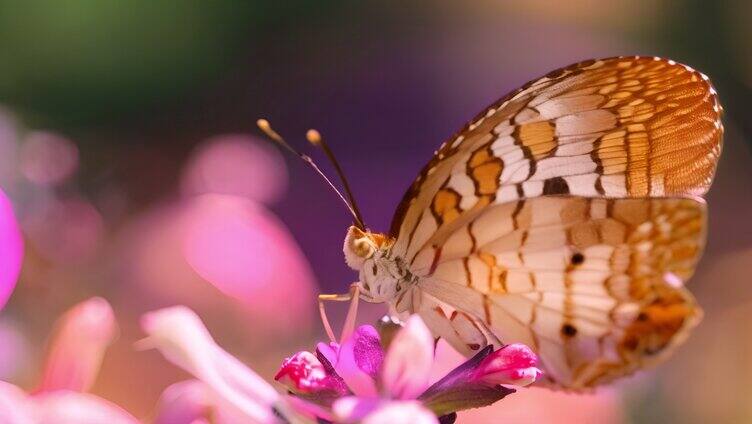 花朵上停留的蝴蝶「单镜」