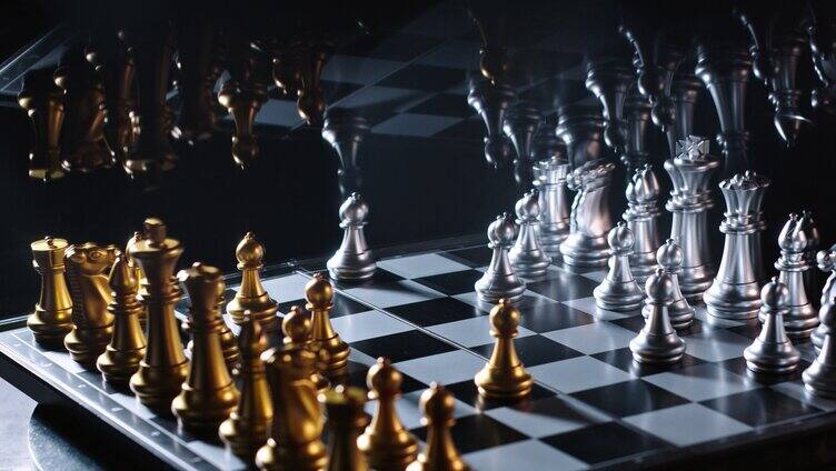 国际象棋 比拼对弈 趣味 合作「组镜」