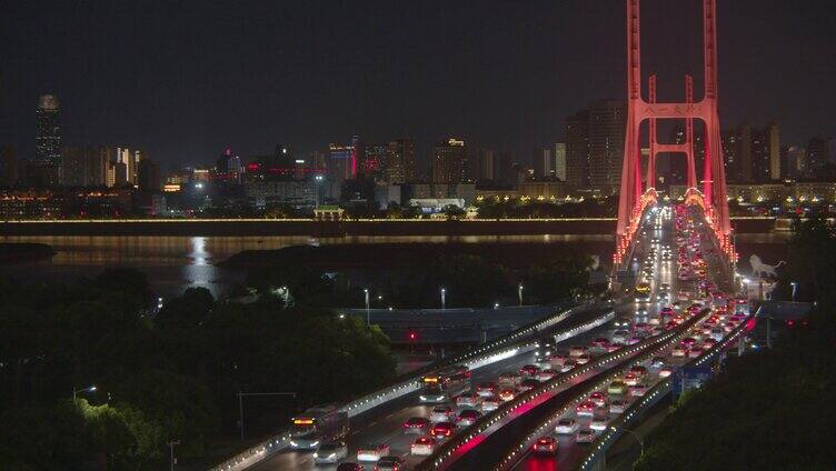 八一大桥延时城市风光夜景「组镜」