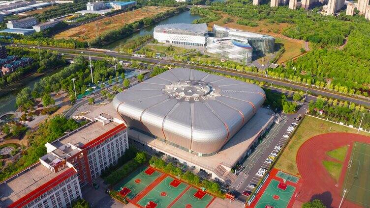 航拍滁州市体育馆