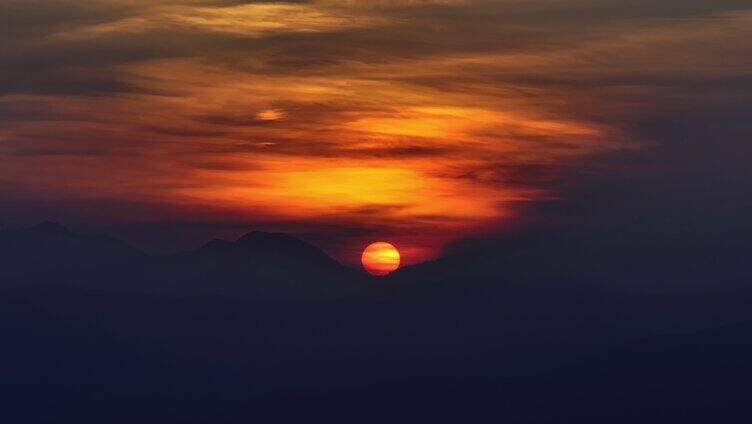 火红的太阳日出日落充满希望【组镜】