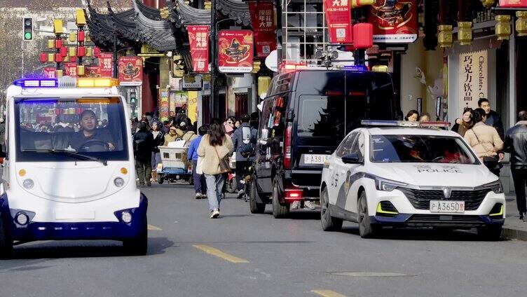 景区防爆警车特种车辆警察巡街「组镜」