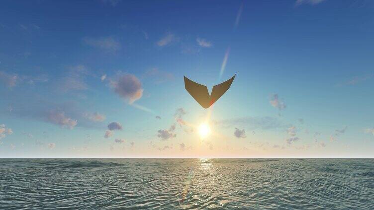 纸飞机飞过大海迎接希望