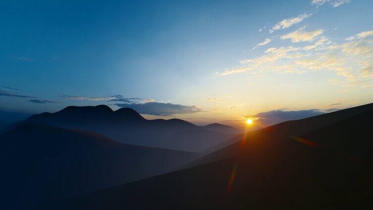 山脉太阳日出 日落延时
