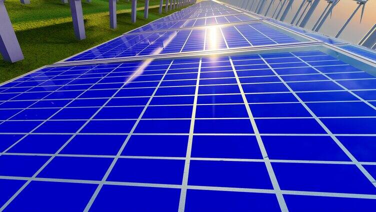 绿色新能源-太阳能多晶硅光伏面板发电