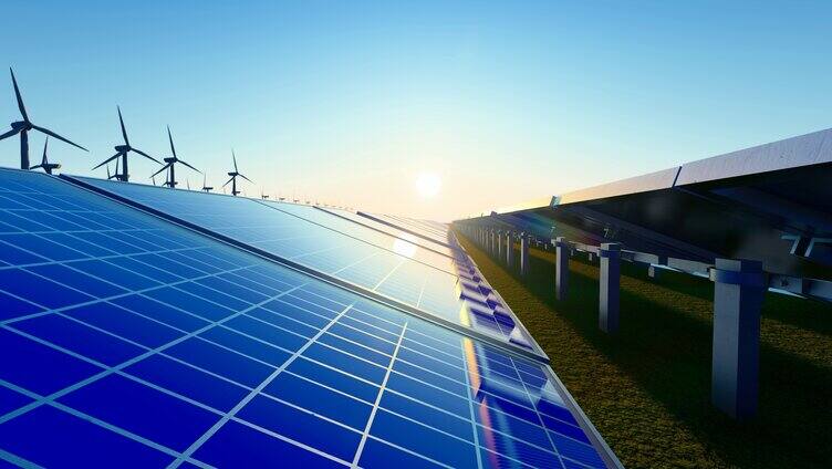 碳中和新能源太阳能光伏面板发电