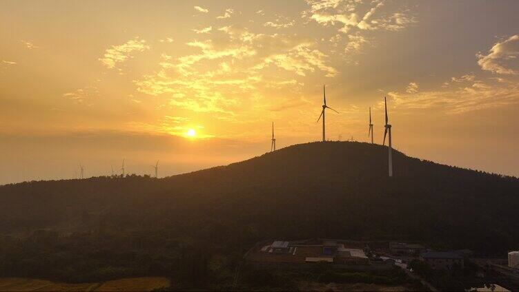 风力发电绿色能源新能源风机航拍【组镜】