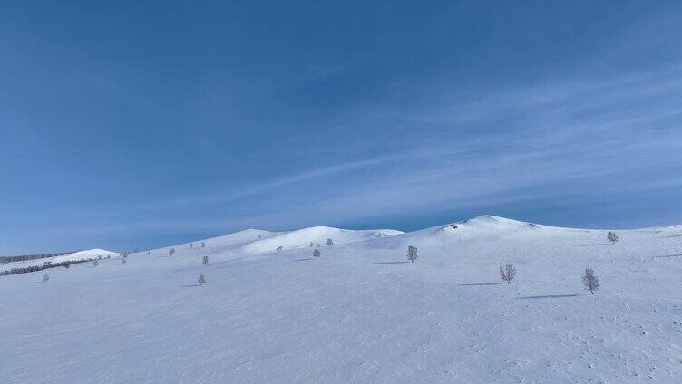 航拍呼伦贝尔大雪原白雪皑皑