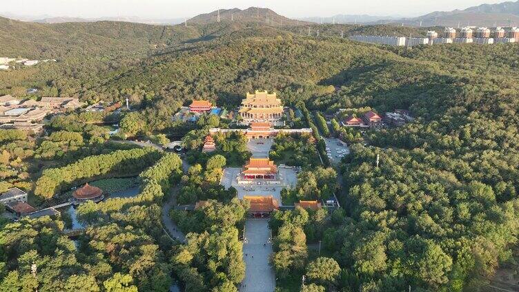 航拍鞍山市玉佛寺（玉佛苑）