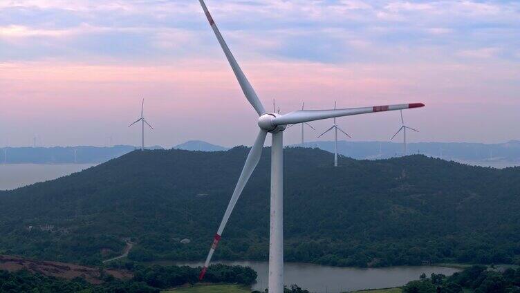 风力发电风车绿色新能源发电厂「组镜」