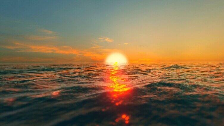 日落下的海面