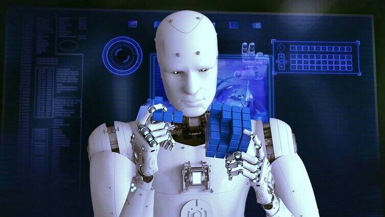 未来科技机器人拼魔方