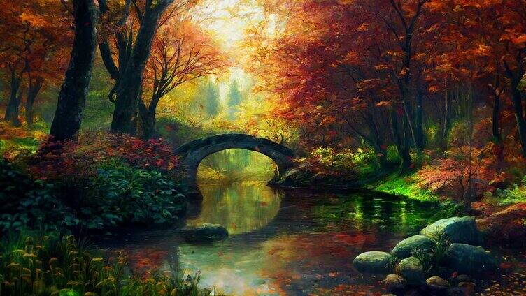 森林中的小桥流水