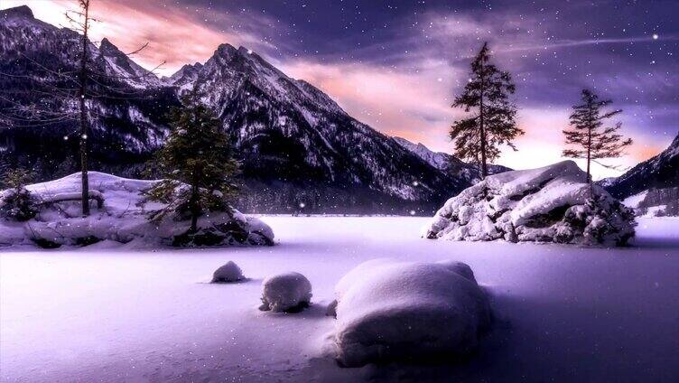 下雪的大山场景