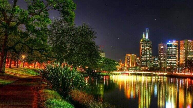 环境优美城市夜景