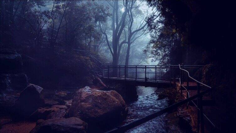 树林中的小桥