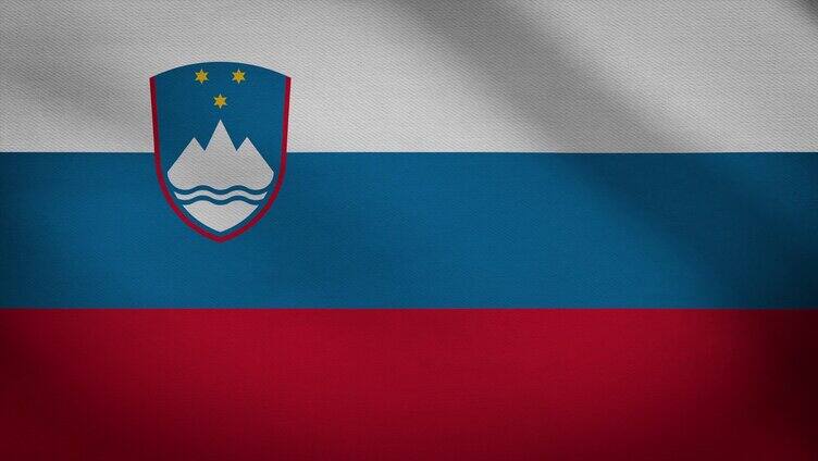 斯洛文尼亚国旗飘动视频