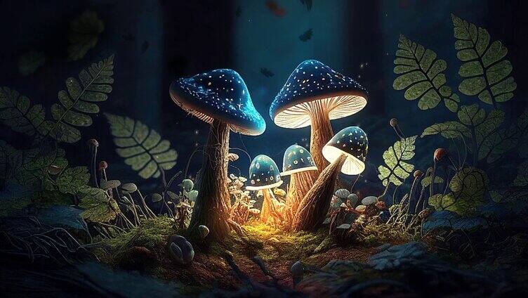 蓝色蘑菇魔幻