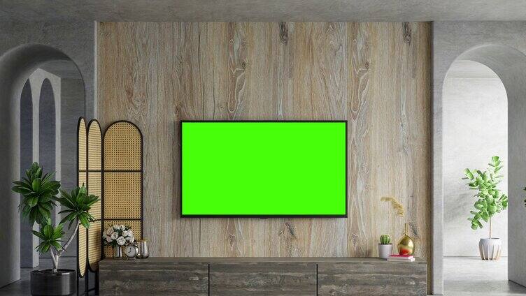 房间电视绿幕背景