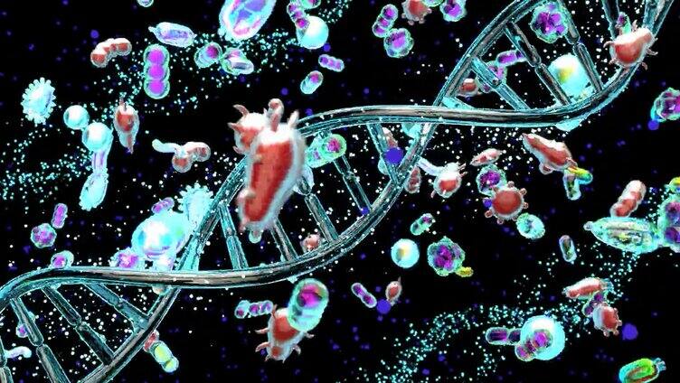 科技感DNA链旋转