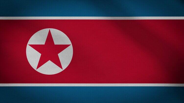 朝鲜旗帜飘动视频