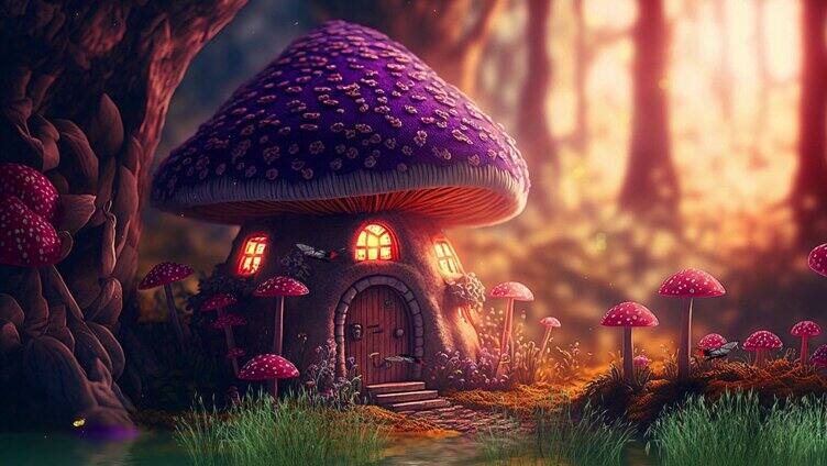 蘑菇屋子 发光