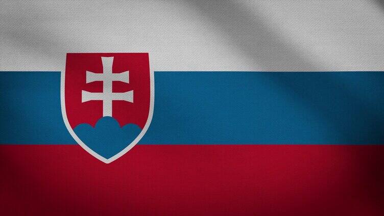 斯洛伐克国旗飘动视频