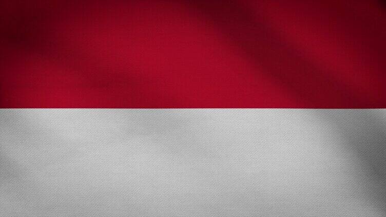 印度尼西亚共和国国旗飘动视频