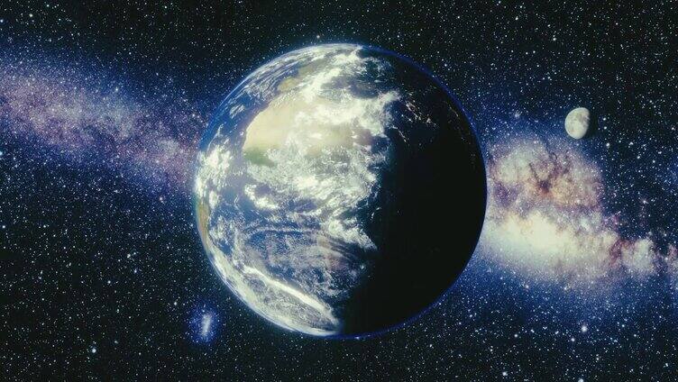 地球孤独在宇宙中旋转