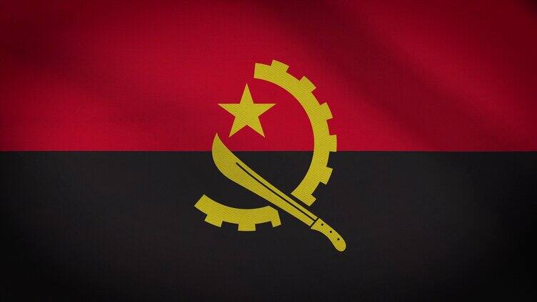 安哥拉国旗飘动视频