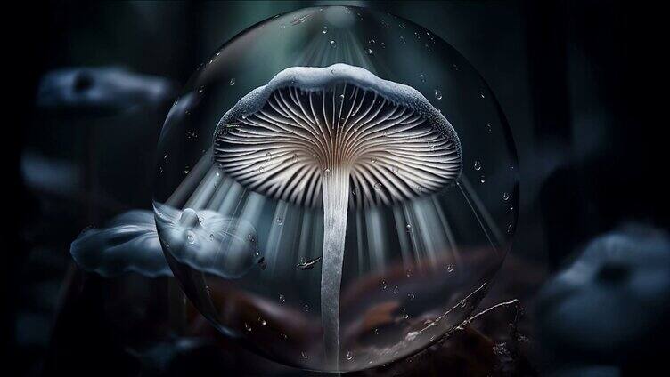 水滴中梦幻蘑菇