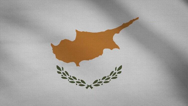 塞浦路斯旗帜飘动视频