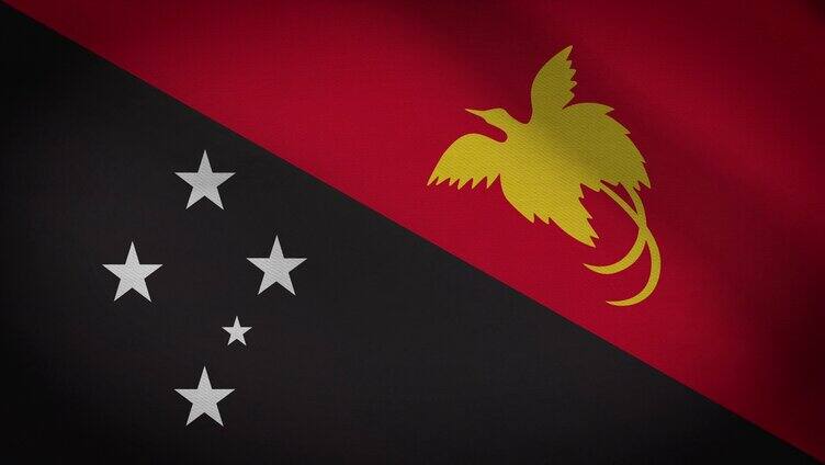 巴布亚新几内亚国旗飘动视频