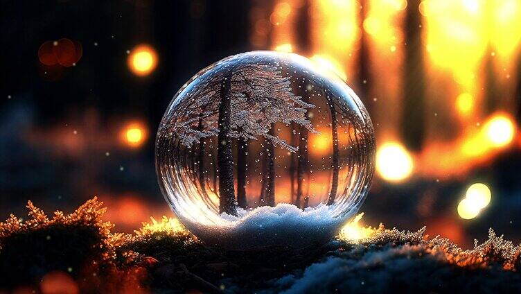 玻璃球里面的雪景