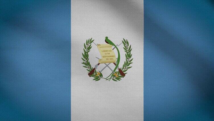 危地马拉共和国国旗飘动视频
