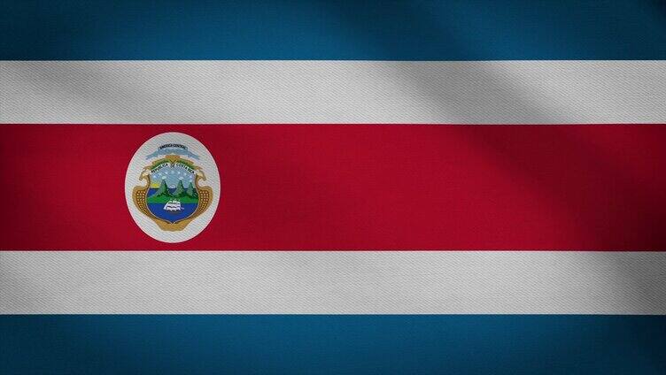 哥斯达黎加共和国国旗飘动视频