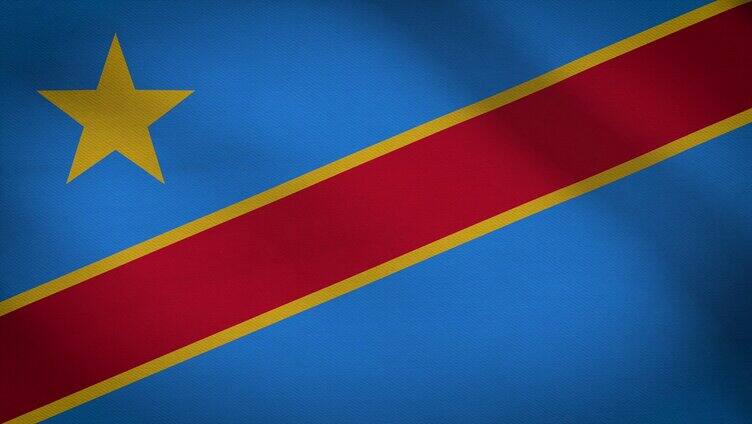刚果民主共和国国旗飘动视频
