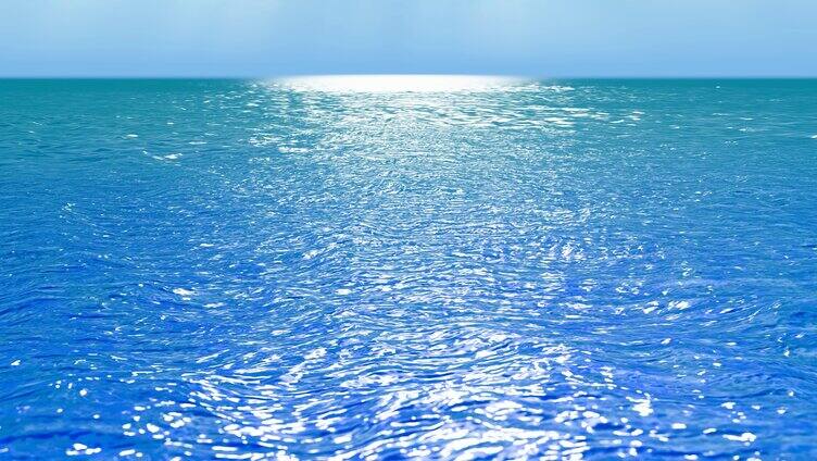 大海水面清澈的水波荡漾