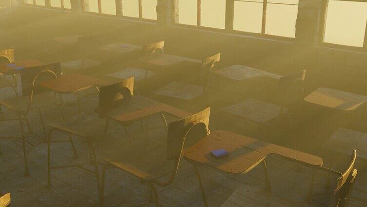 老教室-课桌-黑板-学生时代回忆怀旧