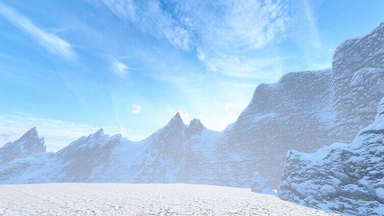 宏伟大气的雪山航拍视频