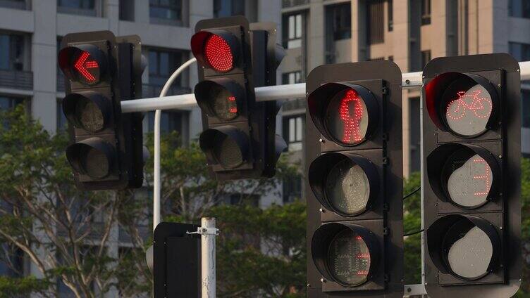 城市街道红绿灯交通信号灯合集