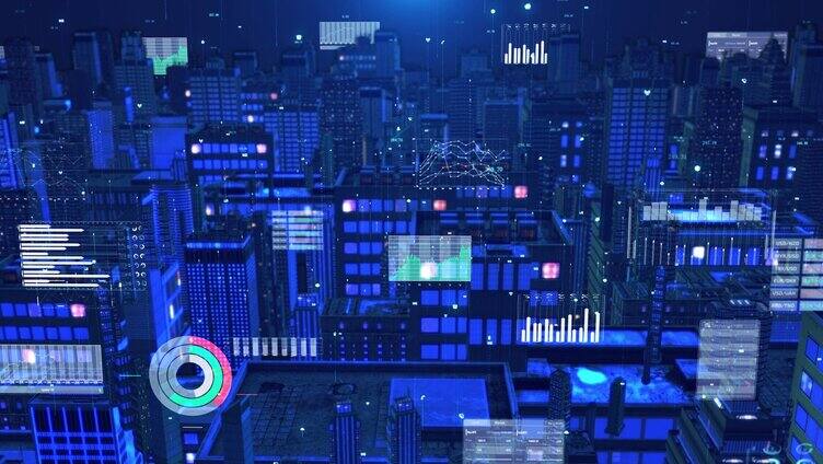 5g网络覆盖的数字全息和物联网智慧城市
