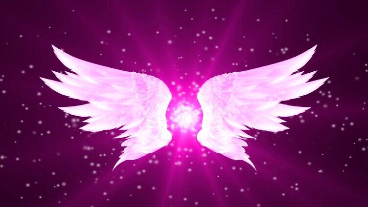 大气紫色唯美翅膀LED背景