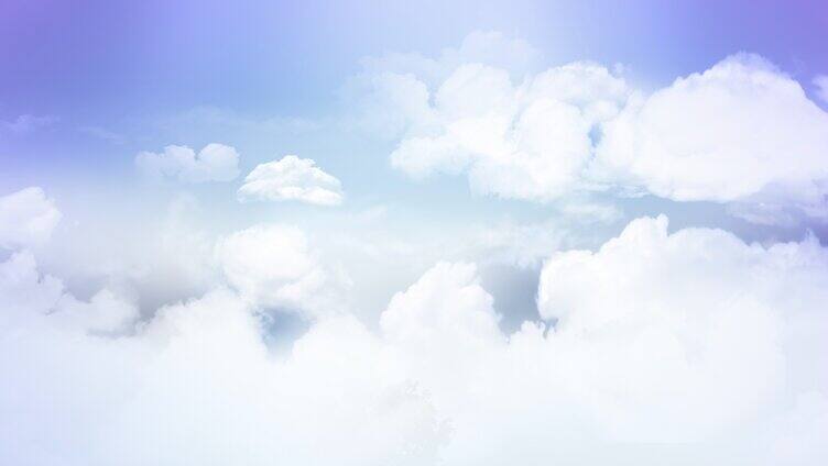 蓝色天空白色云彩变化