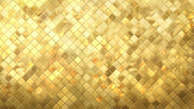 动态抽象背景 金色方块闪烁