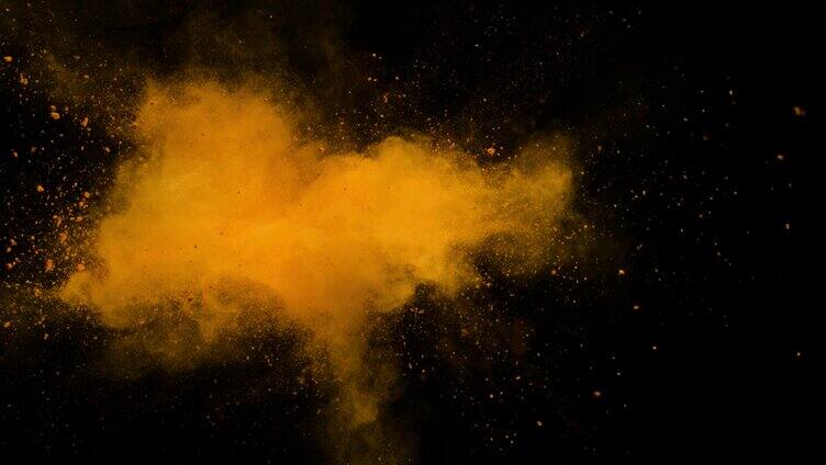 彩色粉末 爆炸飞散 黄色