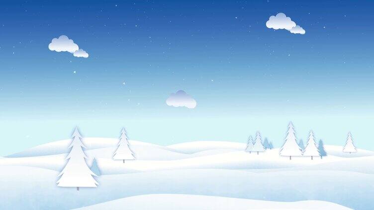 白雪皑皑雪地卡通