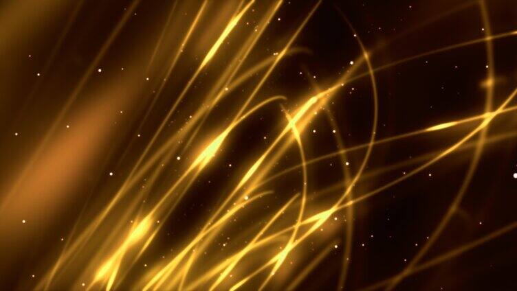 金色炫酷粒子 金色线条与粒子