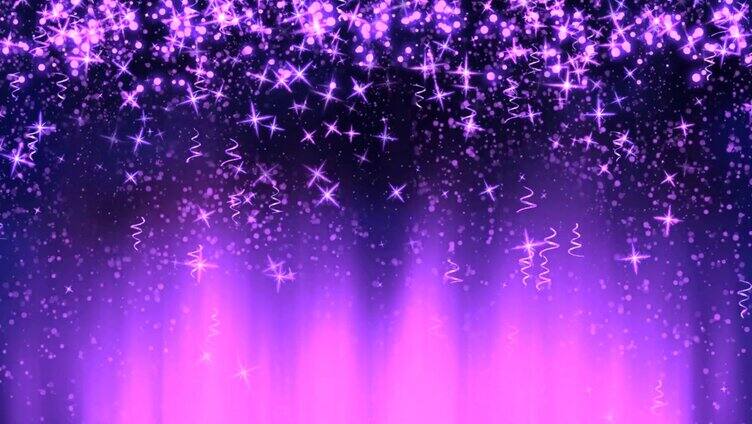 超炫动态粒子 紫色星星粒子光线彩