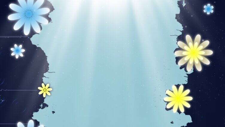 阳光水面花朵卡通